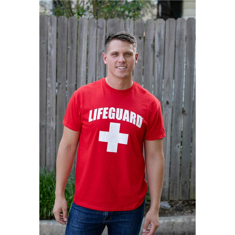 LIFEGUARD Officially Licensed Short Sleeve Crew Neck T-Shirt for Men Women Unisex Tee Red Large - Image 4